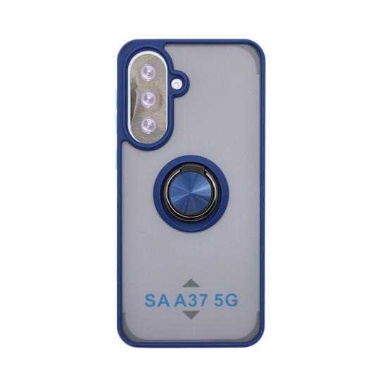 Capa com Anel de Suporte para Samsung Galaxy A37 5G Azul Escuro Fumado